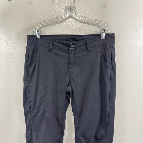 prAna Halle Pant Gray Stretch Zion Nylon Roll Up Hiking Trouser Size 12 - Picture 3 of 13